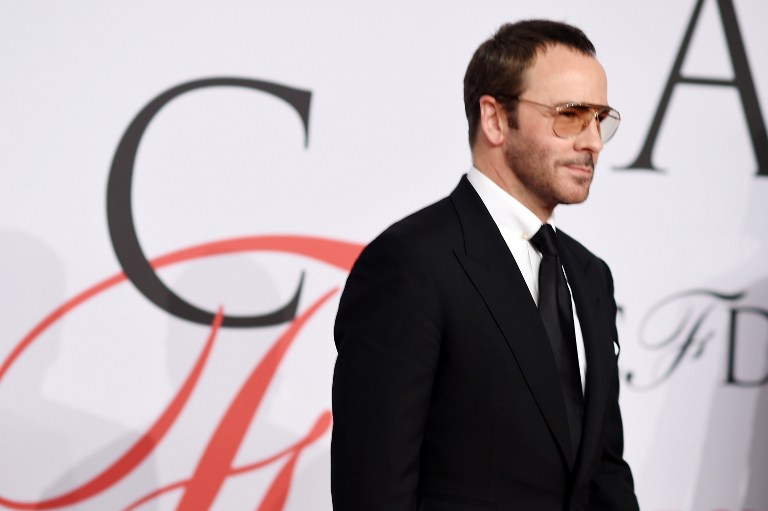 Tom Ford's autumn/winter 2016 collection is immediately available in stores following today's fashion show (Photo by Dimitrios Kambouris / AFP)
